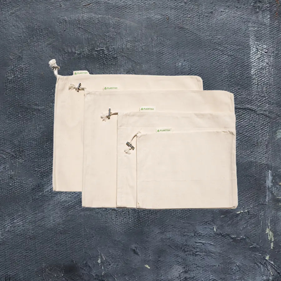 Set of Organic Cotton Muslin Produce Bags – Plantish Wholesale