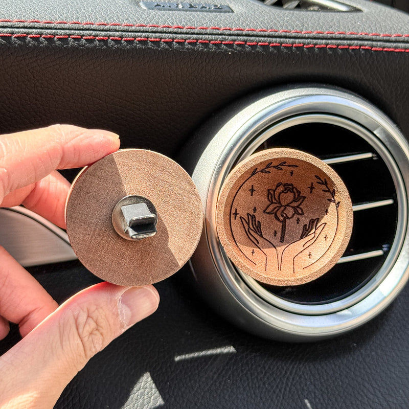 Hand Rose - Wooden Essential Oil Diffuser for Car