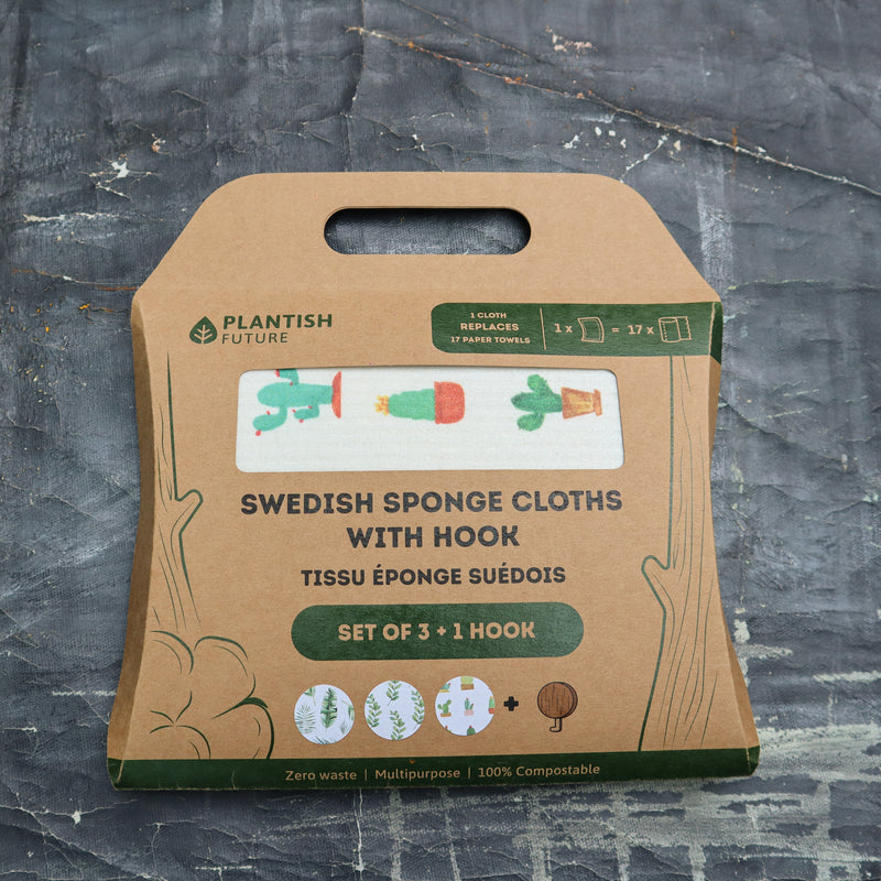 Potting Around - Swedish Sponge Cloth Set + Hook