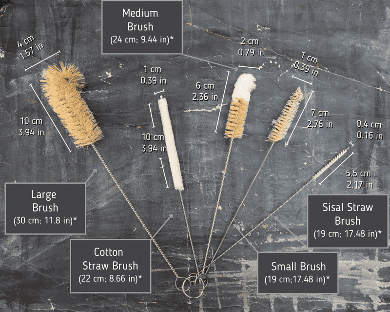 Set of 5 Sisal Bottle Brushes