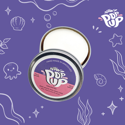 A solid dish soap cake in a reusable tin, featuring the engraved NOW POP UP logo and 7.5oz/212g markings on the lid. This unscented formula is ideal for sensitive users.