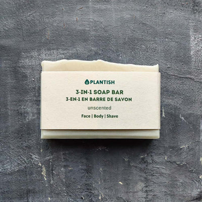 Plantish Future Beauty and Bathroom 3-in-1 Soap Bar with Shea Butter Front View