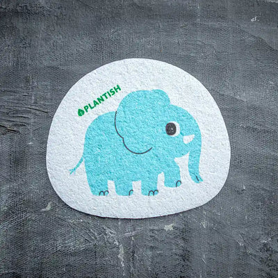 Elephant pop up sponge for eco friendly and plastic free kitchen cleaning.