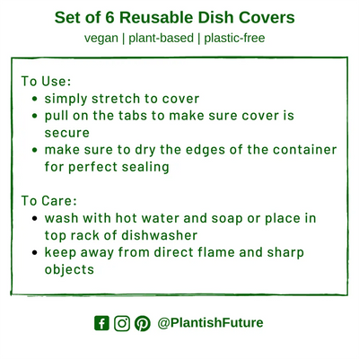 Set of 6 Reusable Dish Covers