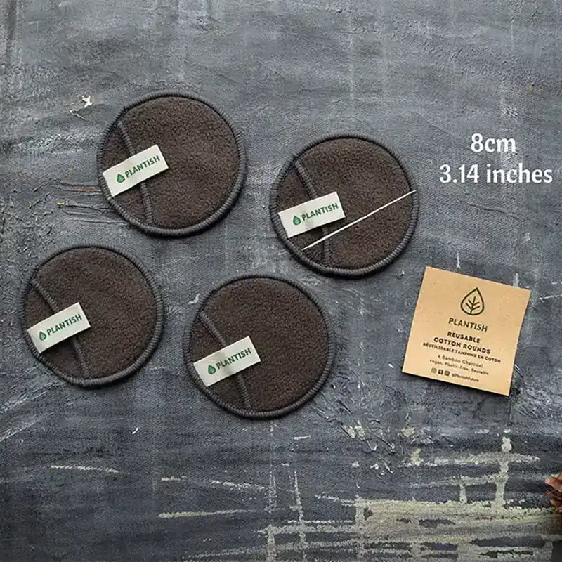Dimensions of bamboo cotton pads. 8cm/3.14 inches.