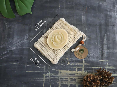 Plantish Future Beauty and Bathroom Soap Bag with Dimensions