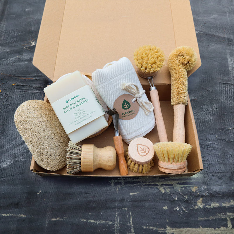 Plantish Future Home & Kitchen Zero Waste Cleaning Set - Everything Kit Front View